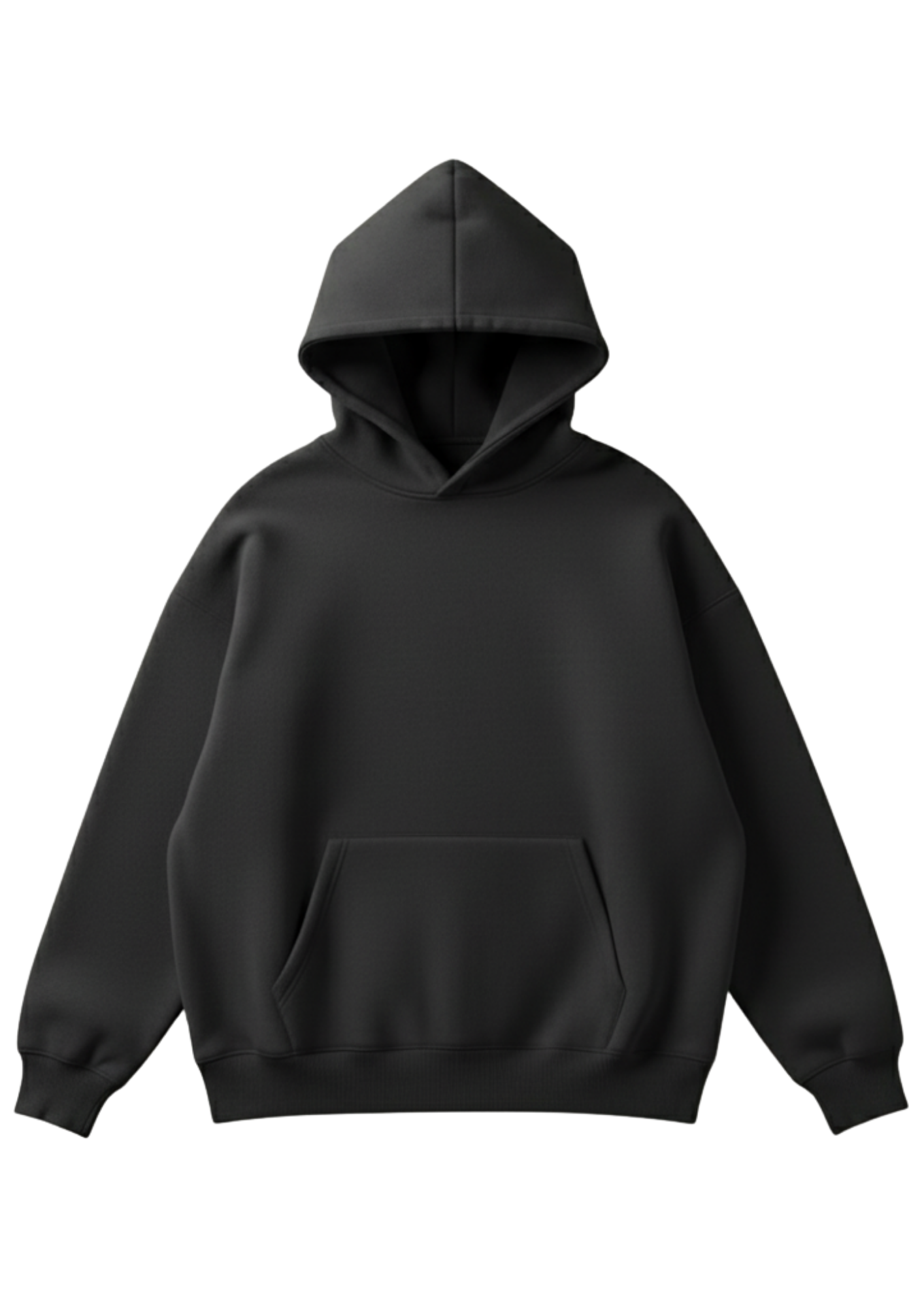 Üç iplik şardonlu kapüşonlu kutu kesim sweatshirt