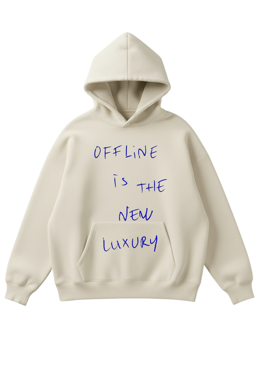 Üç iplik şardonlu kapüşonlu kutu kesim sweatshirt