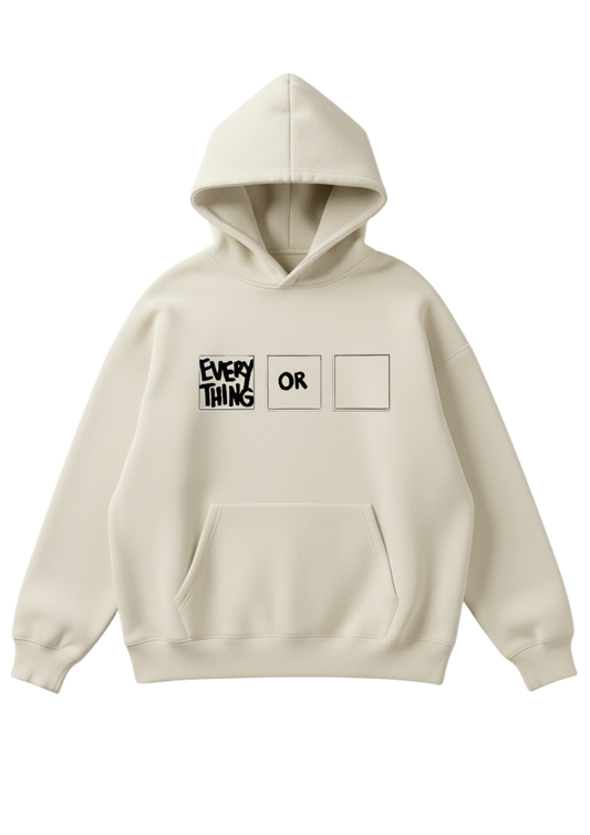 Üç iplik şardonlu kapüşonlu kutu kesim sweatshirt