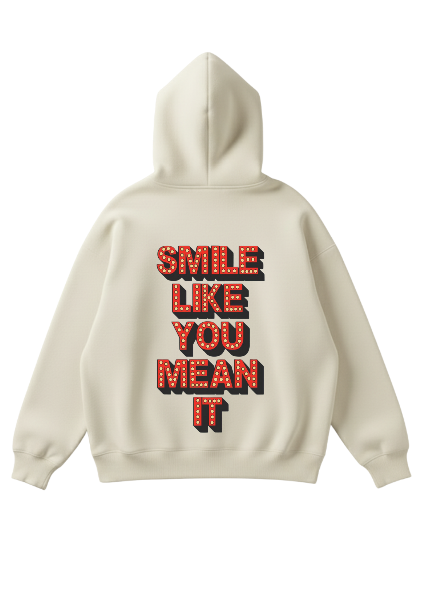 Üç iplik şardonlu kapüşonlu kutu kesim sweatshirt