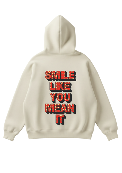 Üç iplik şardonlu kapüşonlu kutu kesim sweatshirt