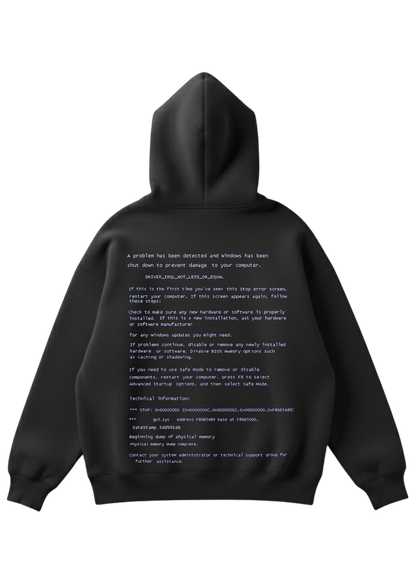 Üç iplik şardonlu kapüşonlu kutu kesim sweatshirt