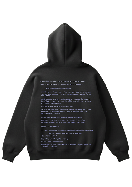 Üç iplik şardonlu kapüşonlu kutu kesim sweatshirt