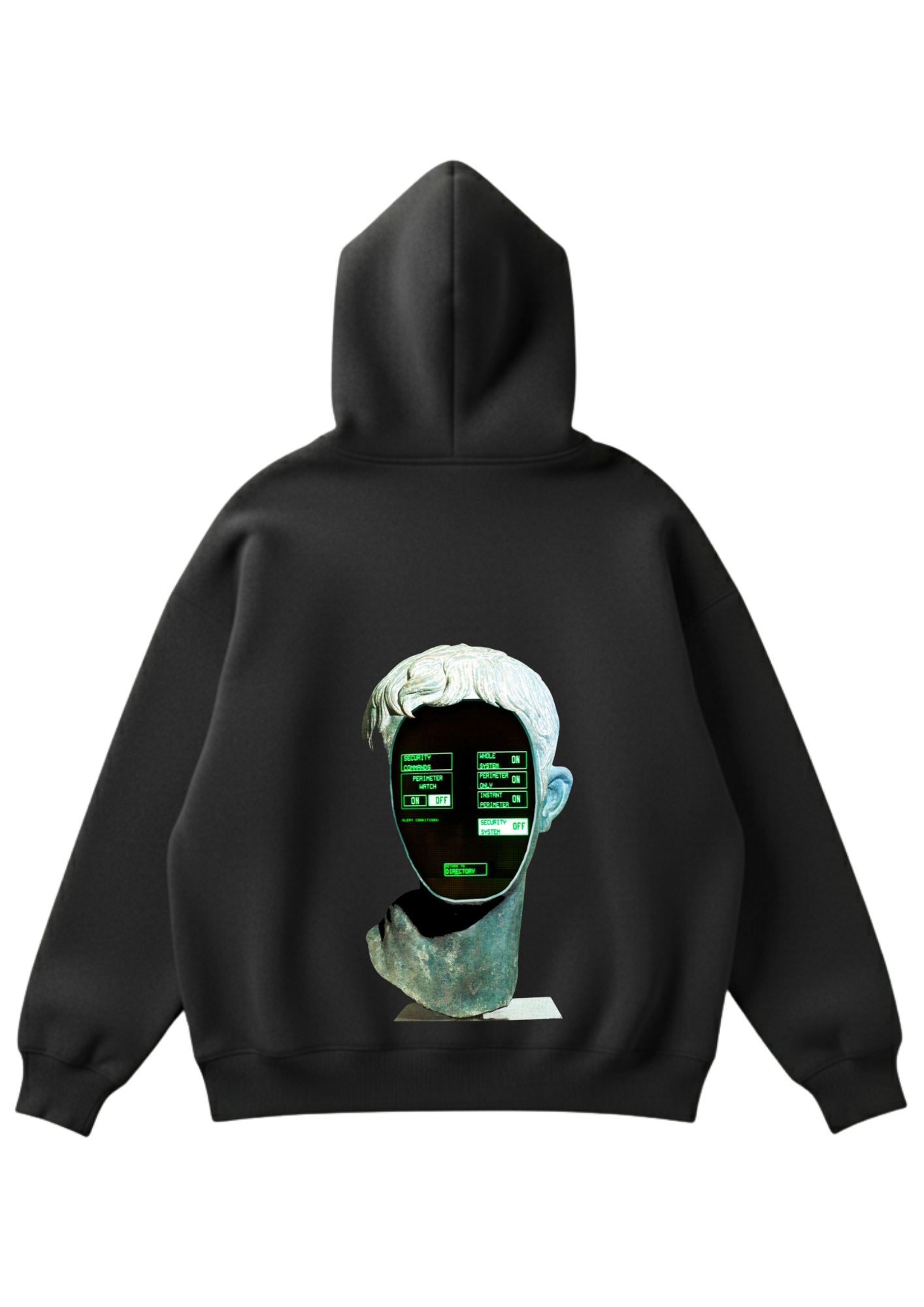 Üç iplik şardonlu kapüşonlu kutu kesim sweatshirt