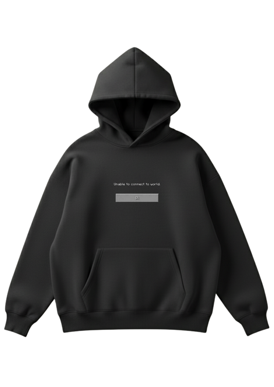 Üç iplik şardonlu kapüşonlu kutu kesim sweatshirt