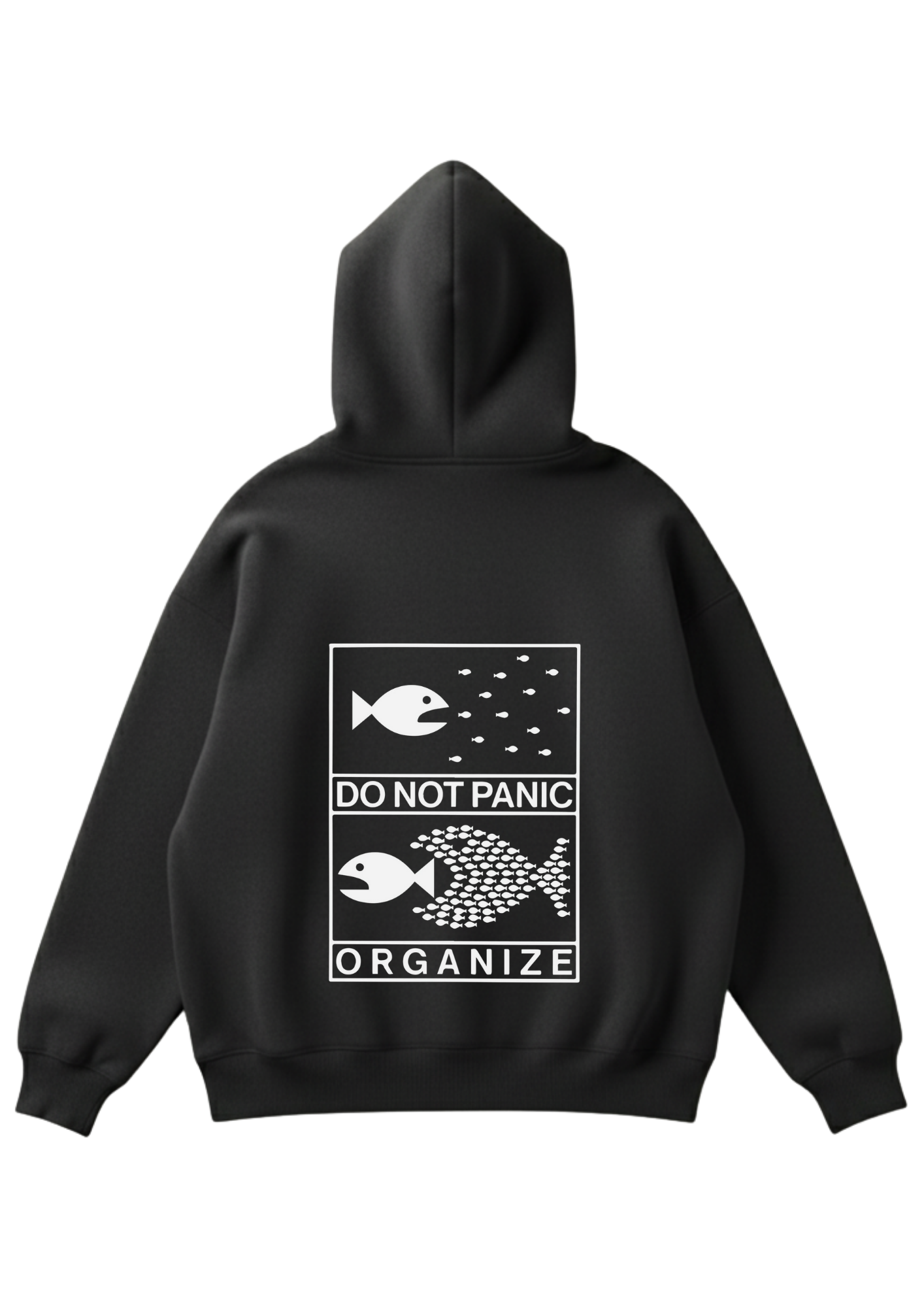 Üç iplik şardonlu kapüşonlu kutu kesim sweatshirt