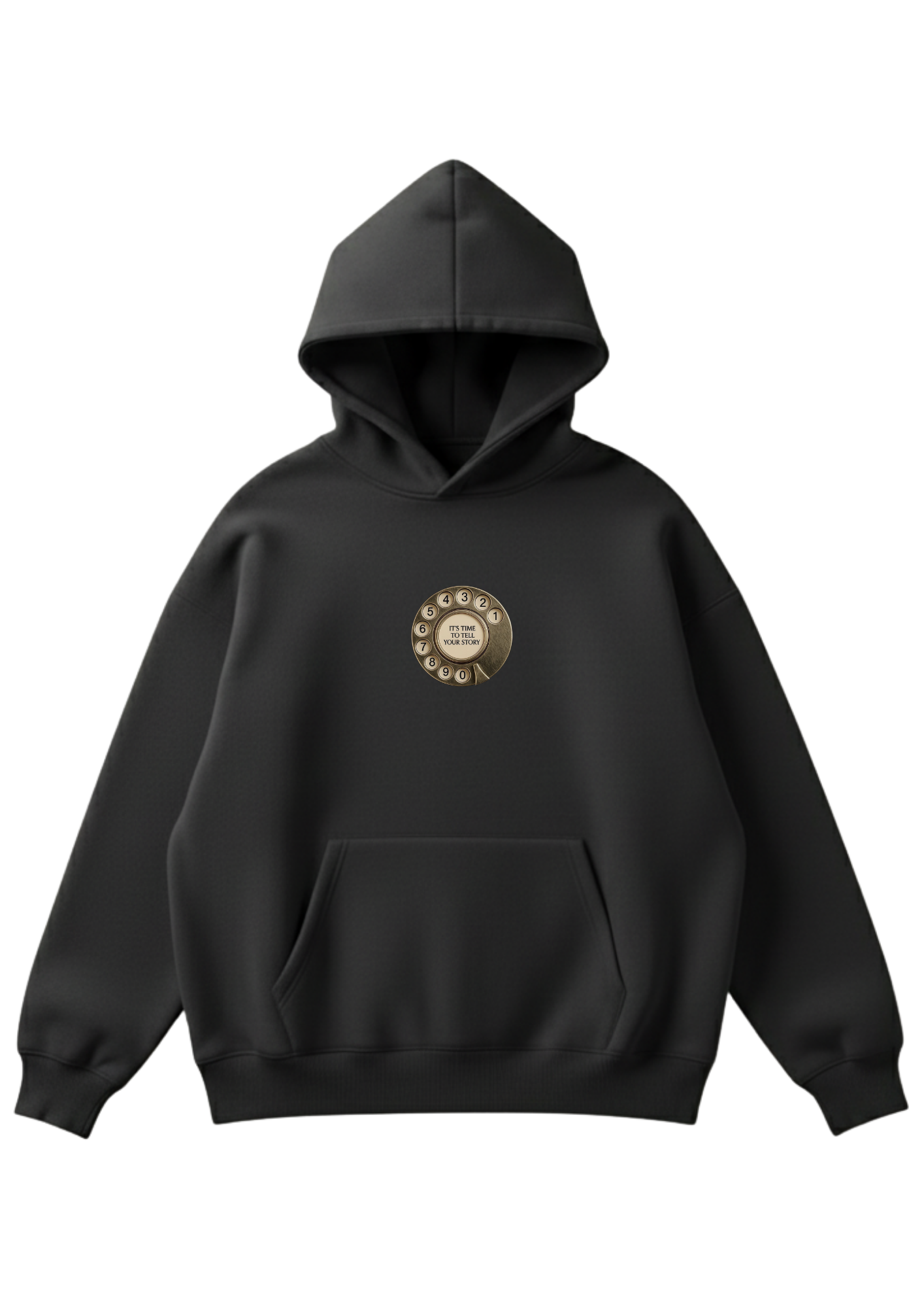 Üç iplik şardonlu kapüşonlu kutu kesim sweatshirt