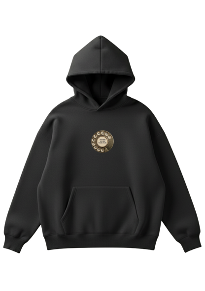 Üç iplik şardonlu kapüşonlu kutu kesim sweatshirt