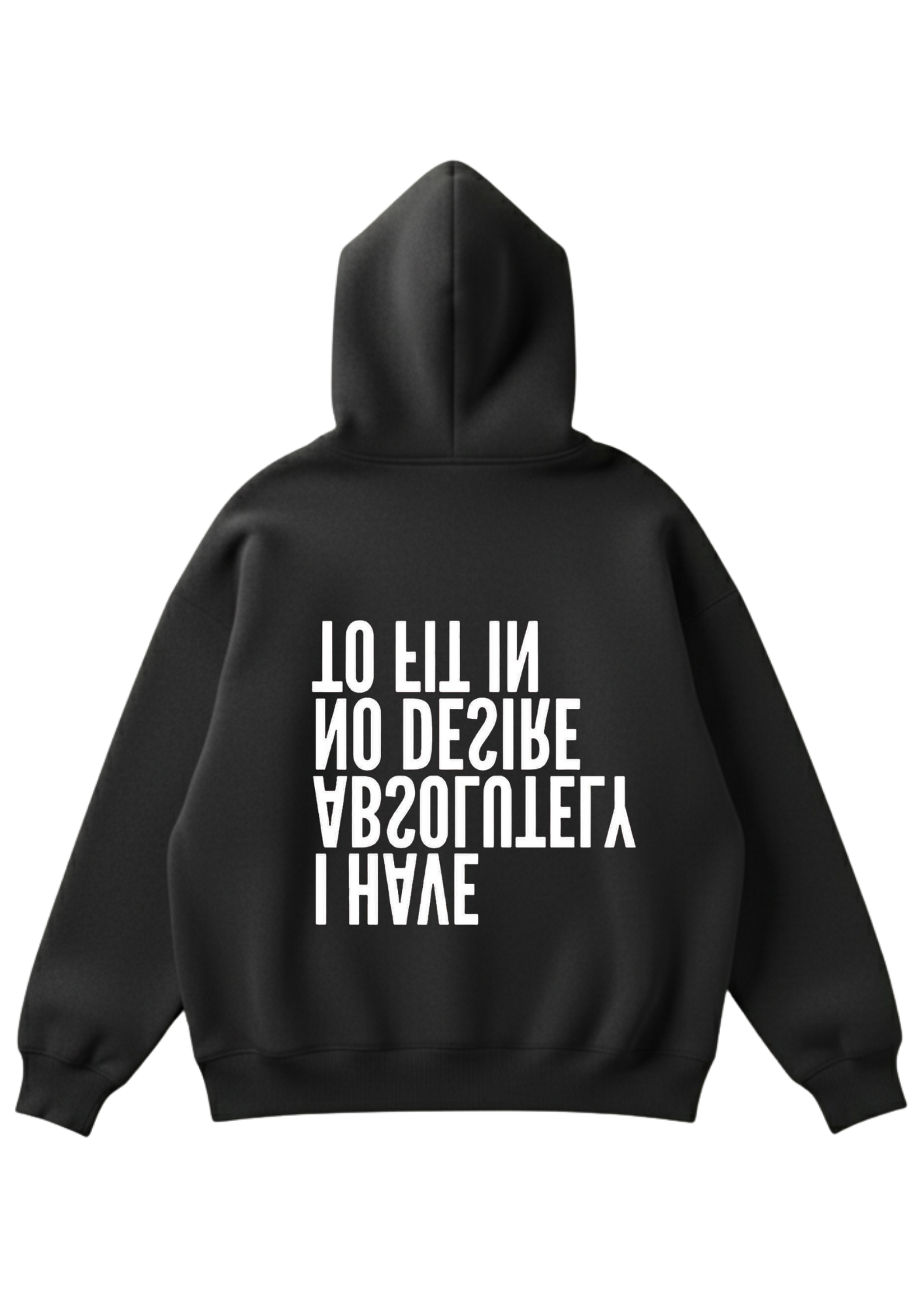 Üç iplik şardonlu kapüşonlu kutu kesim sweatshirt