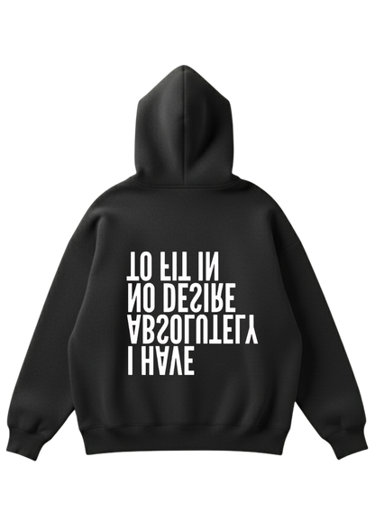 Üç iplik şardonlu kapüşonlu kutu kesim sweatshirt