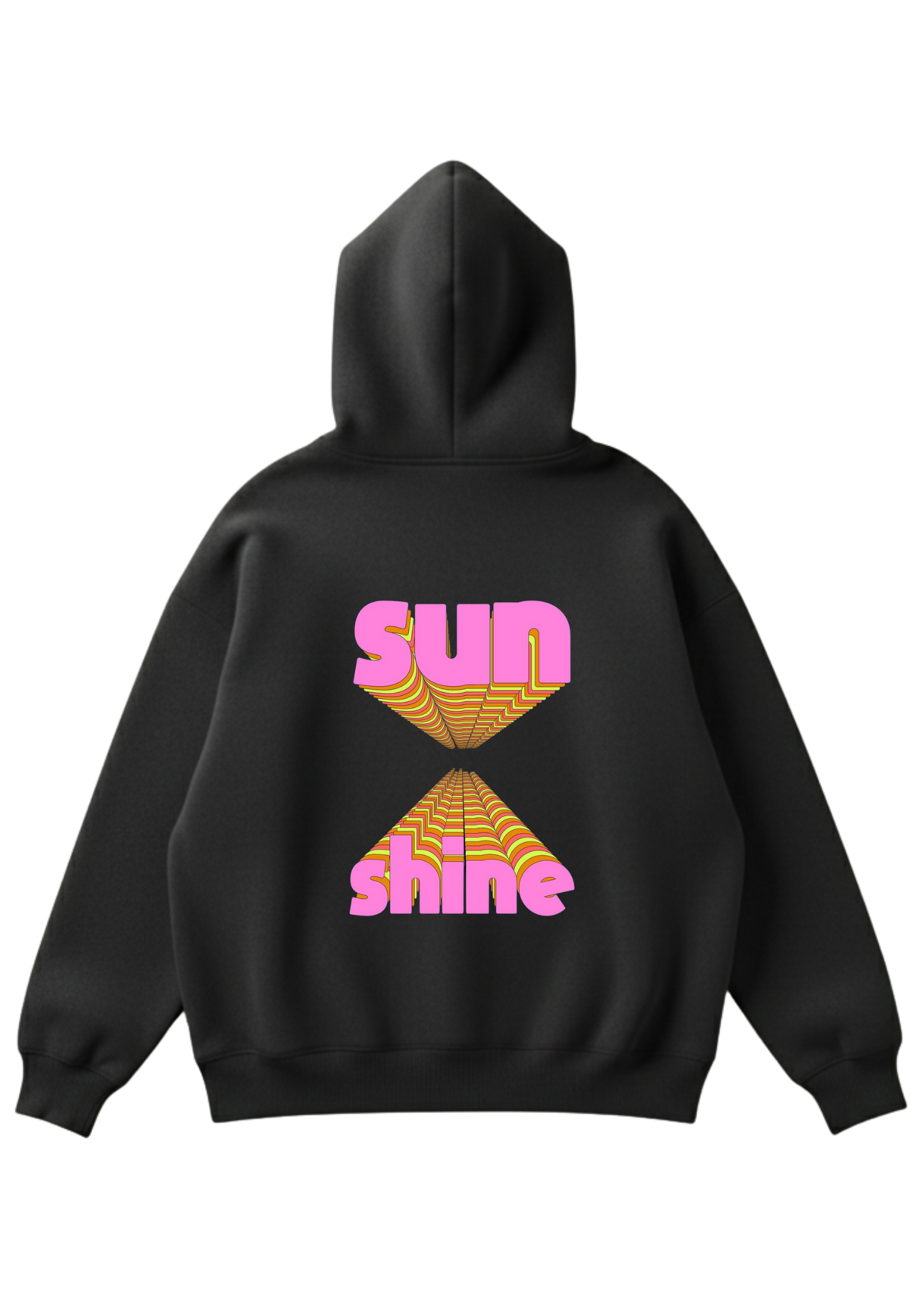 Üç iplik şardonlu kapüşonlu kutu kesim sweatshirt