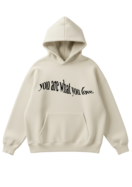 Üç iplik şardonlu kapüşonlu kutu kesim sweatshirt