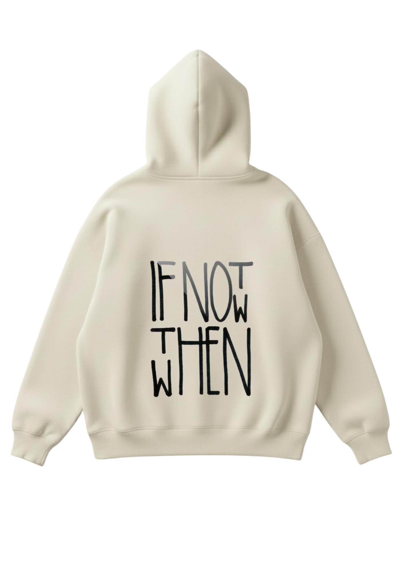 Üç iplik şardonlu kapüşonlu kutu kesim sweatshirt