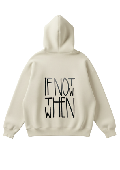 Üç iplik şardonlu kapüşonlu kutu kesim sweatshirt