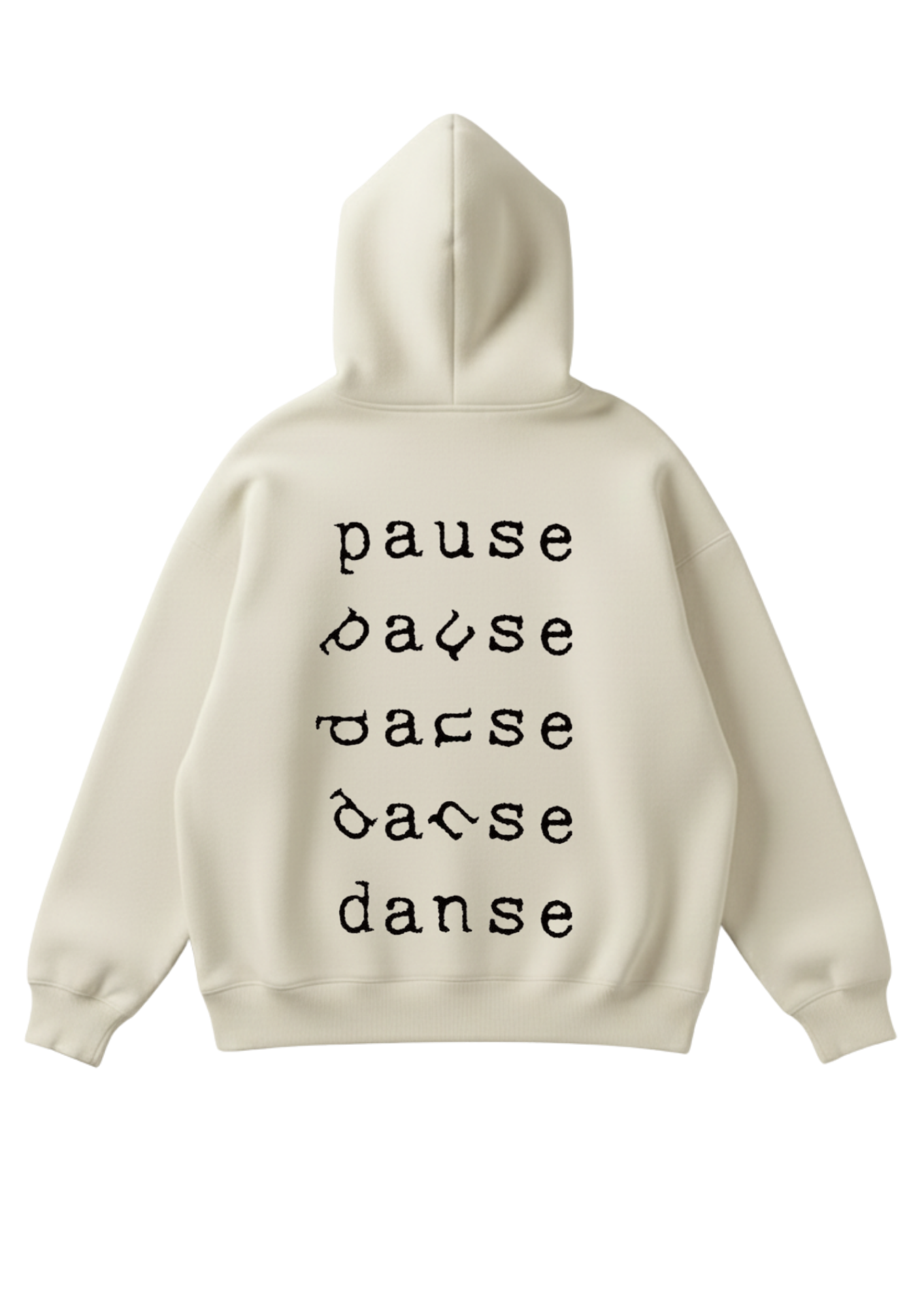 Üç iplik şardonlu kapüşonlu kutu kesim sweatshirt