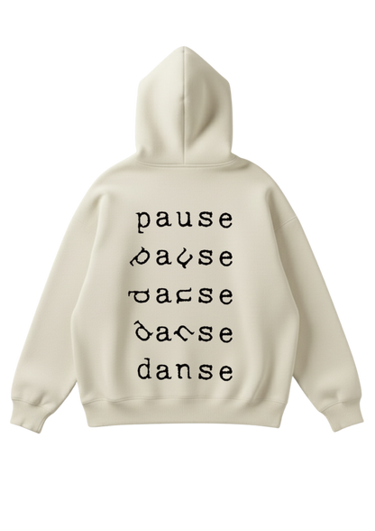 Üç iplik şardonlu kapüşonlu kutu kesim sweatshirt