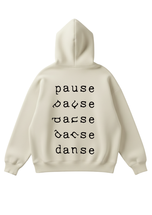 Üç iplik şardonlu kapüşonlu kutu kesim sweatshirt