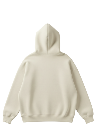 Üç iplik şardonlu kapüşonlu kutu kesim sweatshirt