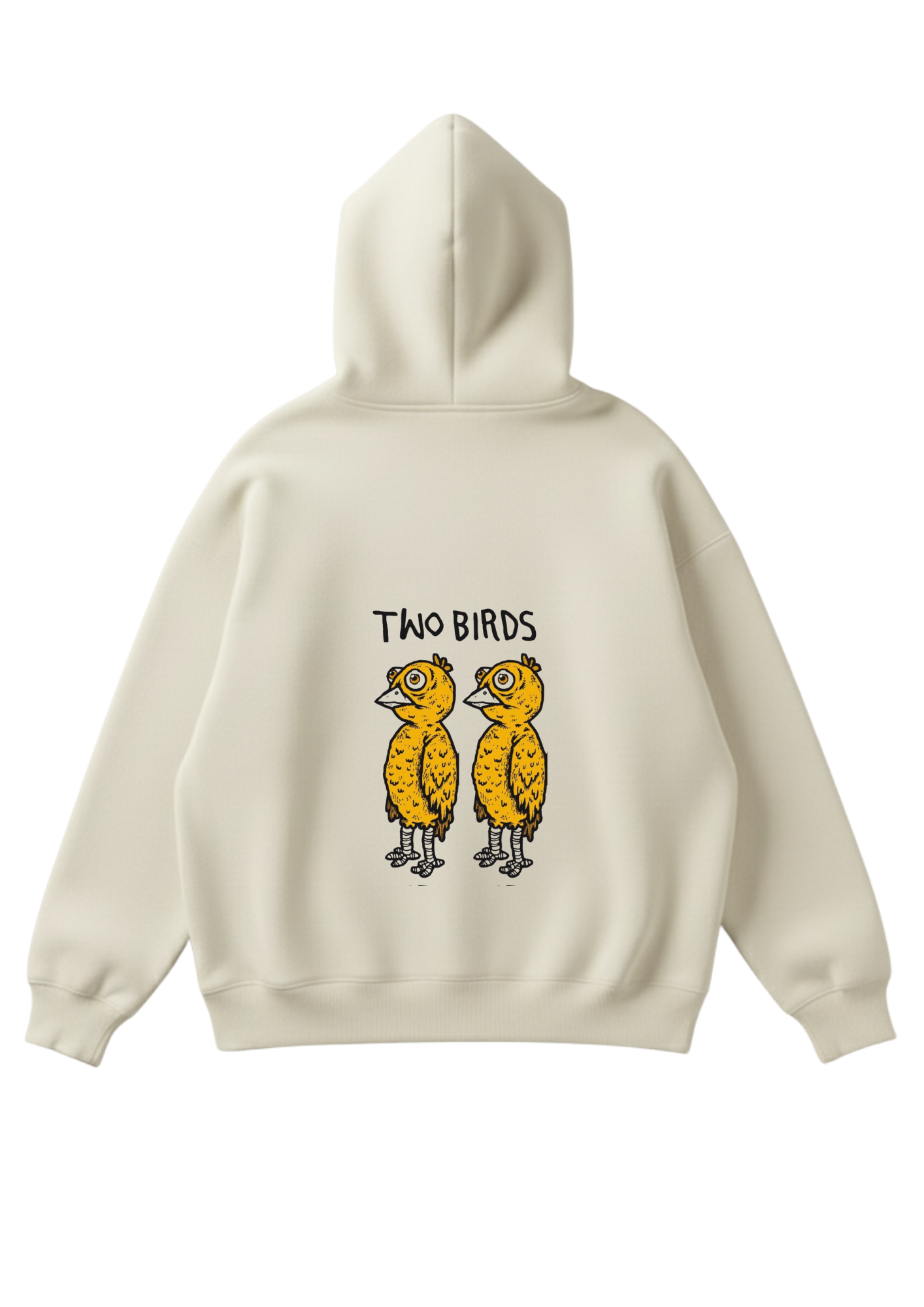 Üç iplik şardonlu kapüşonlu kutu kesim sweatshirt