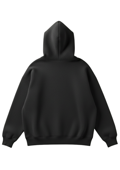 Üç iplik şardonlu kapüşonlu kutu kesim sweatshirt